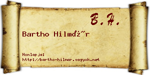Bartho Hilmár névjegykártya